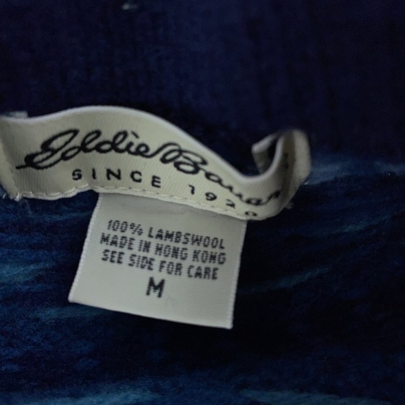 Eddie‎ Bauer Wool Fair Isle Knit Mock Neck Sweater fits XS Pullover Cottagecore - Picture 7 of 7